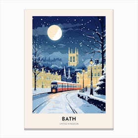 Winter Night  Travel Poster Bath United Kingdom 2 Canvas Print