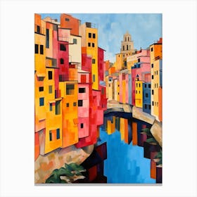 Girona Spain 4 Fauvist Painting Canvas Print