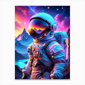 Space Astronaut Neon Poster Canvas Wall Room Decor Stampe su tela