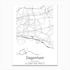 Dagenham,United Kingdom Minimalist Map Leinwandbild