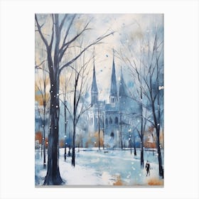 Winter City Park Painting Castle Park Bristol 1 Canvas Print