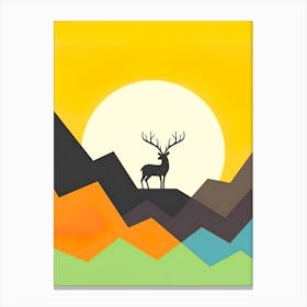 Deer In The Mountains Canvas Print