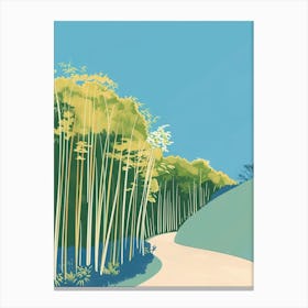 Arashiyama Bamboo Grove Kyoto 1 Colourful Illustration Canvas Print