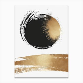 Gold And Black Abstract Painting 75 Canvas Print