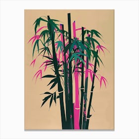 Bamboo Tree Colourful Illustration 2 Canvas Print