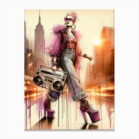 Neon City Urban Hipster Canvas Print