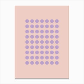 Lavender Geometric Dots Peach And Purple Canvas Print