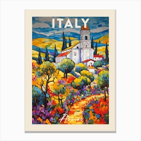 Assisi Italy 1 Fauvist Painting  Travel Poster Canvas Print
