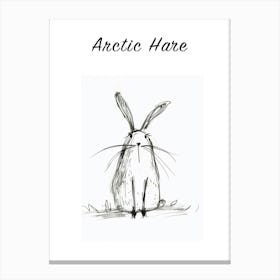 Bw Arctic Hare Poster Canvas Print
