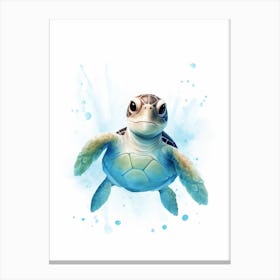 Cute Animated Sea Turtle Canvas Print