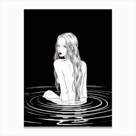 Girl In The Water Canvas Print