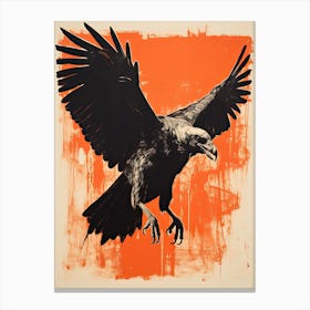 Vulture, Woodblock Animal Drawing 4 Canvas Print