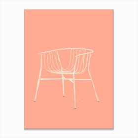 White Wicker Chair Canvas Print