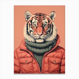 Tiger Illustrations Wearing A Turtleneck 2 Canvas Print