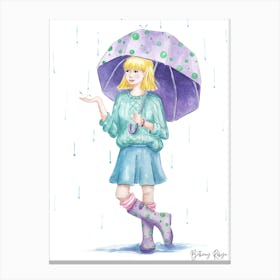 Rainy Day Girl Canvas Print