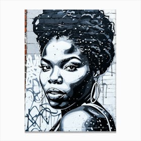 Graffiti Mural Of Beautiful Black Woman 71 Canvas Print