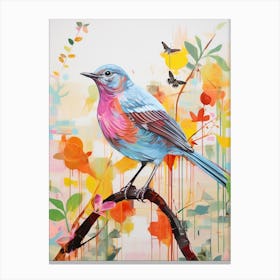 Colourful Bird Painting Mockingbird 3 Canvas Print