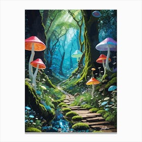 Fantasy Mushroom Forest Canvas Print