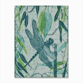 Dragonfly On Willow Canvas Print