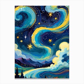 Starry Night Sky 11 Canvas Print