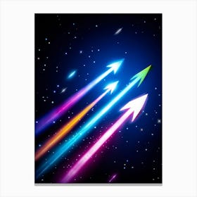 Arrows In Fluid Motion Indicating Progress And Advancement Bright Neon Colors Suggestive Of Digita Canvas Print