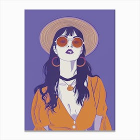 Girl In A Hat 14 Canvas Print