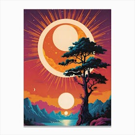 Moon And The Tree Canvas Print