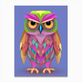 3d Colorful Isometric Owl Canvas Print