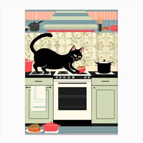 Cat In The Kitchen 5 Canvas Print