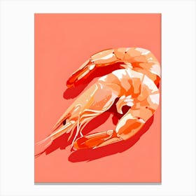 Shrimp On A Pink Background Stampe su tela