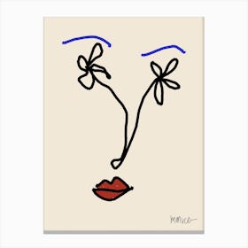 Face With Flowers Canvas Print