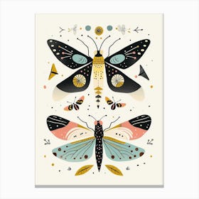 Colourful Insect Illustration Firefly 2 Canvas Print