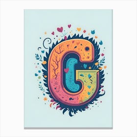 Colorful Letter G Illustration 46 Canvas Print