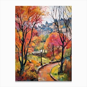 Autumn City Park Painting Princes Street Gardens Edinburgh 2 Canvas Print