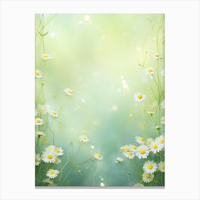 Spring Background With Daisies Canvas Print