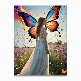 Butterfly In The Field Canvas Print