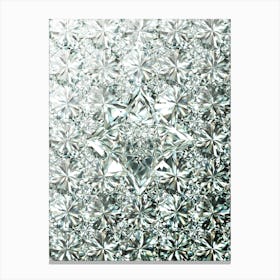 Jewel White Diamond Pattern Array with Center Motif n.0007 Canvas Print