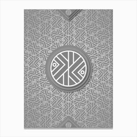 Geometric Glyph Sigil with Hex Array Pattern in Gray n.0294 Canvas Print
