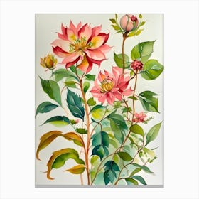 Watercolor Flower Painting Canvas Print