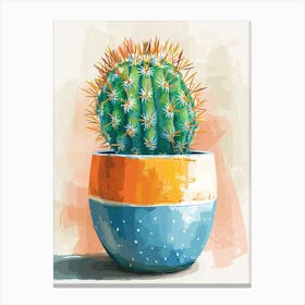 Easter Cactus Plant Minimalist Illustration 5 Canvas Print