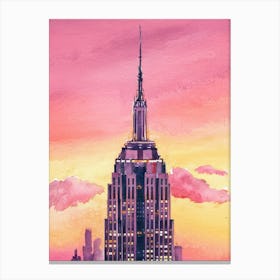 Empire State Building At Sunset Canvas Print