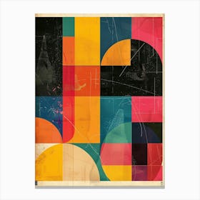 Playful And Colorful Geometric Shapes Arranged In A Fun And Whimsical Way 11 Canvas Print