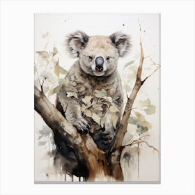 Koala, Japanese Brush Painting, Ukiyo E, Minimal 1 Canvas Print
