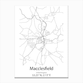 Macclesfield,United Kingdom Minimalist Map Canvas Print