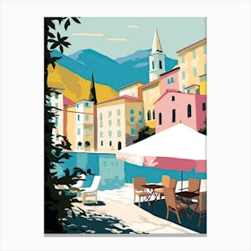 Kotor, Montenegro, Flat Pastels Tones Illustration 4 Canvas Print