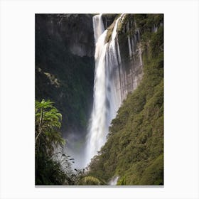 Bridal Veil Falls, New Zealand Realistic Photograph (2) Canvas Print