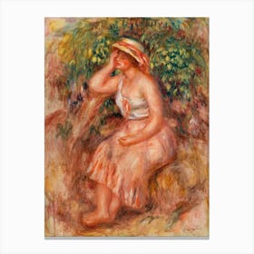Woman Daydreaming (1913), Pierre Auguste Renoir Canvas Print