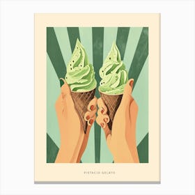 Pistacio Gelato Art Deco Poster 2 Canvas Print