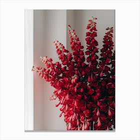 Red Flowers In A Vase Canvas Print