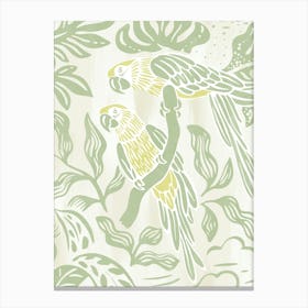 Parrots In The Jungle Canvas Print